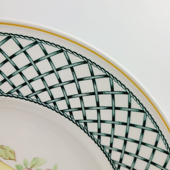 Villeroy & Boch Basket Dinner Plate Fruit Basket Center Green Lattice Germany - Picture 4 of 9